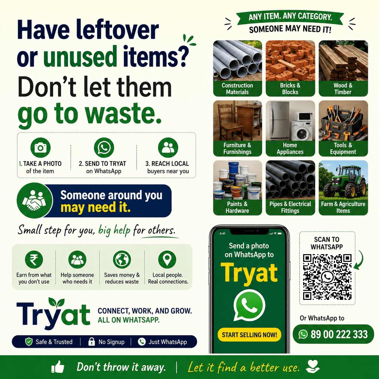 Leftover and unused items shared on Tryat